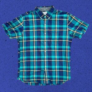 J crew plaid button down short sleeve shirt